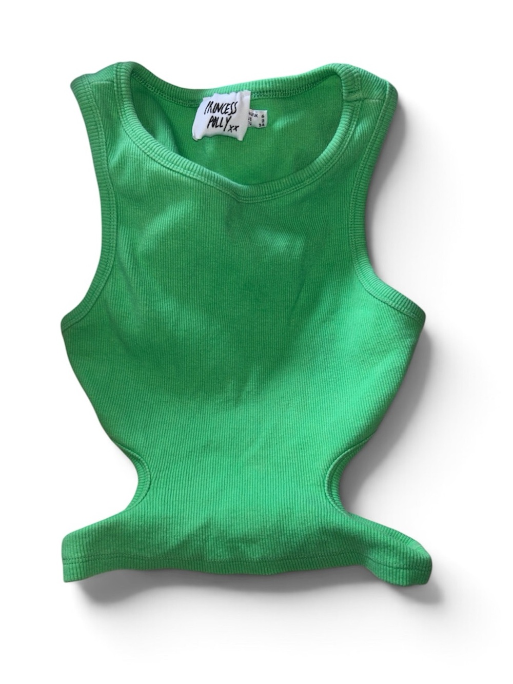 Princess Polly Green Cut Out Tank Top Size 2
